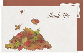 'Classic Autumn Wreath' Thanksgiving Thank You Note
