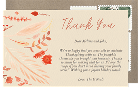 'Charming Autumn Border' Thanksgiving Thank You Note
