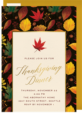 'Vibrant Autumn' Thanksgiving Invitation