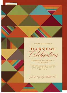'Autumn Triangles' Fall Party Invitation