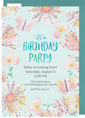 'Sweet Pastels' Kids Birthday Invitation