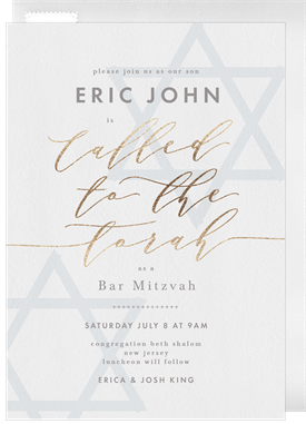 'Stylish Stars' Bar Mitzvah Invitation