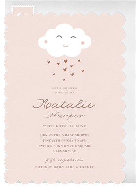'Sweet Fluffy Cloud' Baby Shower Invitation