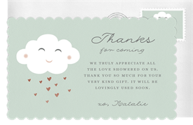 'Sweet Fluffy Cloud' Baby Shower Thank You Note