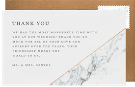 'Marble Edge' Wedding Thank You Note