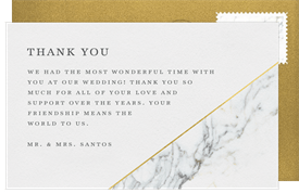 'Marble Edge' Wedding Thank You Note