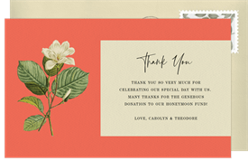 'Southern Magnolia' Wedding Thank You Note