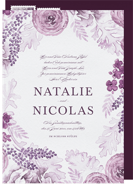 'Watercolor Romance' Wedding Invitation