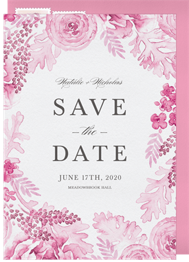 'Watercolor Romance' Wedding Save the Date