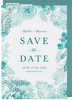 'Watercolor Romance' Wedding Save the Date