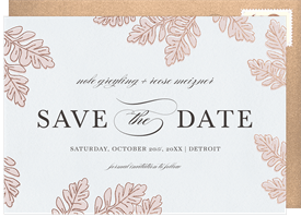 'Framed By Leaves' Wedding Save the Date