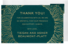 'Foil Stamped Sunflower' Wedding Thank You Note