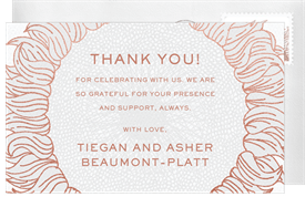 'Foil Stamped Sunflower' Wedding Thank You Note