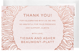 'Foil Stamped Sunflower' Wedding Thank You Note