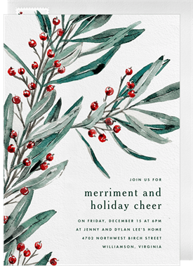 'Merry Sprig' Holiday Party Invitation