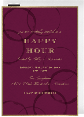 'Wine Rings' Happy Hour Invitation