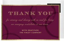 'Wine Rings' Dinner Thank You Note