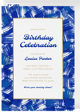 'Bold Brushstrokes' Adult Birthday Invitation