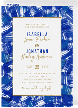 'Bold Brushstrokes' Vow Renewal Invitation