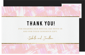 'Bold Brushstrokes' Wedding Thank You Note