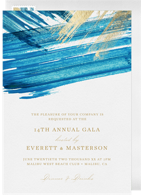 'Elegant Gold Leaf' Gala Invitation