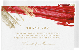 'Elegant Gold Leaf' Gala Thank You Note