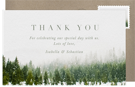 'Snow-capped Trees' Wedding Thank You Note
