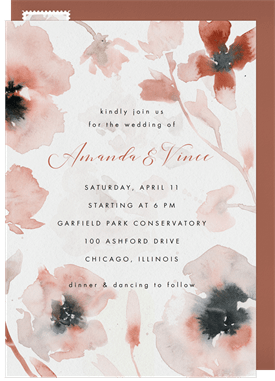 'Monochromatic Florals' Wedding Invitation