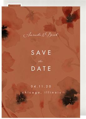 'Monochromatic Florals' Wedding Save the Date