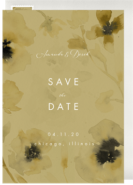 'Monochromatic Florals' Wedding Save the Date