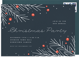 'Wispy Pines' Christmas Party Invitation