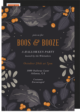 'Boos & Booze' Halloween Invitation