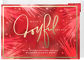'Bright and Joyful' Business Holiday Greetings Card