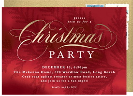 'Golden Christmas' Holiday Party Invitation