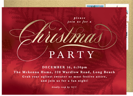 'Golden Christmas' Christmas Party Invitation