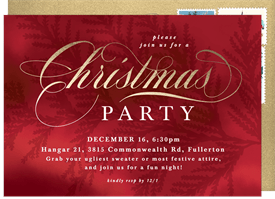 'Golden Christmas' Business Holiday Party Invitation