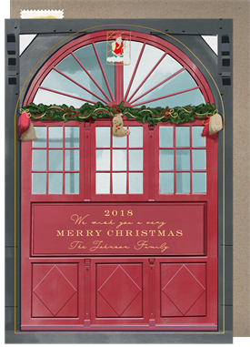 'Festive Antique Storefront' Holiday Greetings Card