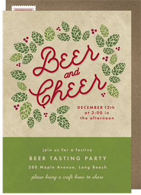 'Beer and Cheer' Holiday Party Invitation