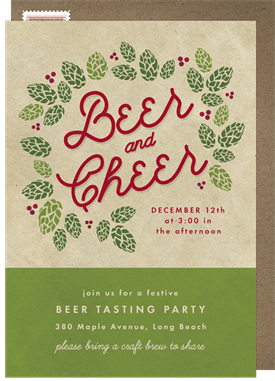 'Beer and Cheer' Christmas Party Invitation