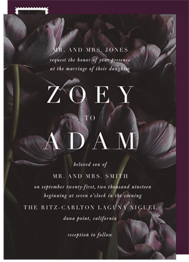 'Moody Tulips' Wedding Invitation