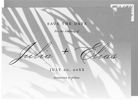 'Shadowed Palm Frond' Wedding Save the Date