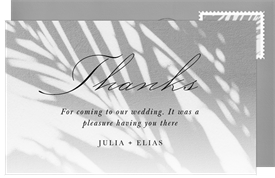 'Shadowed Palm Frond' Wedding Thank You Note