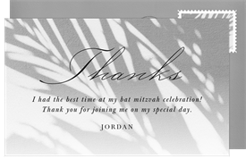 'Shadowed Palm Frond' Bat Mitzvah Thank You Note