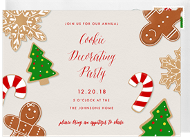 'Classic Christmas Cookies' Christmas Party Invitation