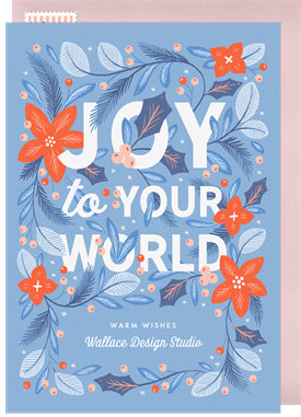'Joy to Your World' Business Holiday Greetings Card