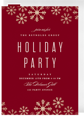 'Classic Snowflakes' Business Holiday Party Invitation