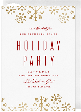 'Classic Snowflakes' Business Holiday Party Save the Date