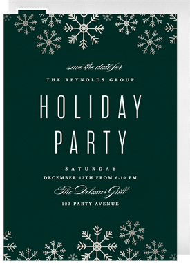 'Classic Snowflakes' Business Holiday Party Save the Date