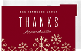 'Classic Snowflakes' Business Holiday Party Thank You Note