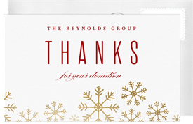 'Classic Snowflakes' Business Holiday Party Thank You Note